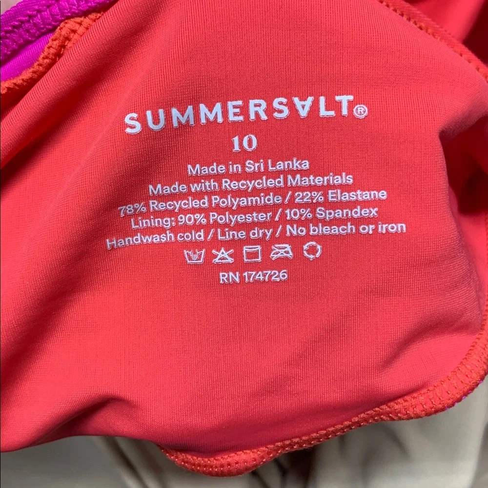 summersalt Pink and Orange The Perfect Wrap One-Piece Swimsuit